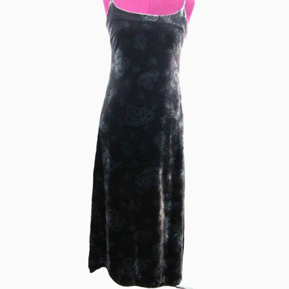 Ralph Lauren Dark Green Velvet Slip Dress - Picture 8 of 9